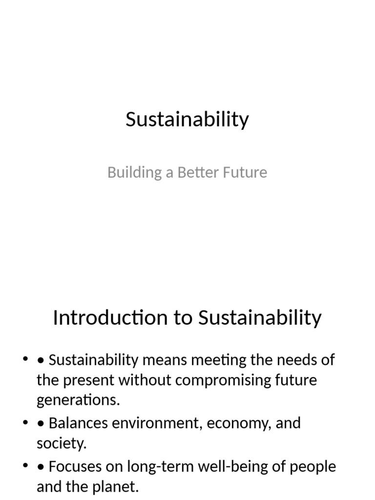 Introduction to Sustainability Concepts | PDF