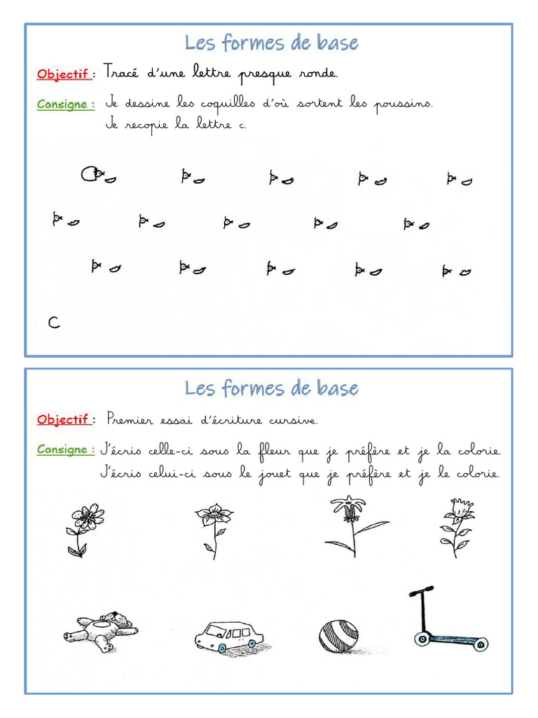Essai d'écriture cursive ronde | PDF