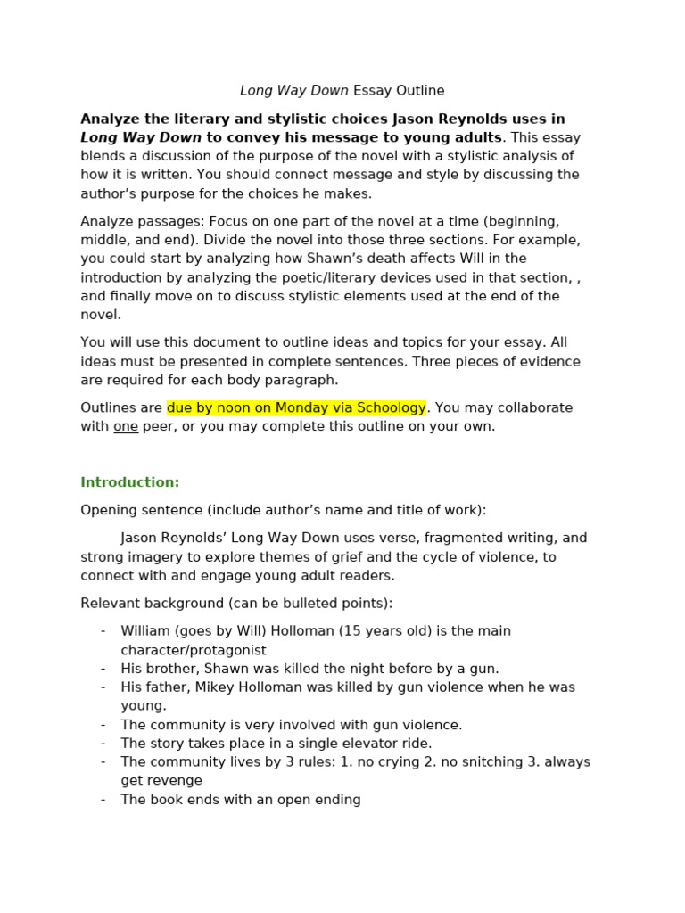 Analyzing Style in Long Way Down | PDF | Essays