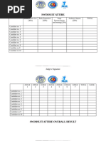 Pageant Judging Score Sheet Template | PDF | Clothing | Fashion