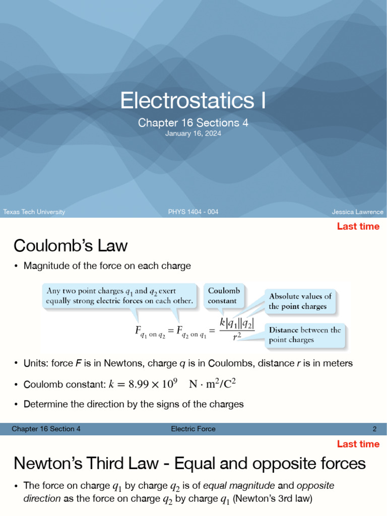 03 Ch16 Electrostatics I 2 | PDF | Force | Euclidean Vector
