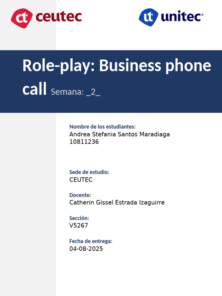 Business Phone Call Role-Play Script | PDF