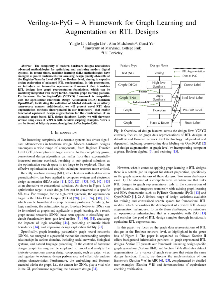 Verilog-to-PyG: Graph Learning Framework | PDF | Computer Engineering ...