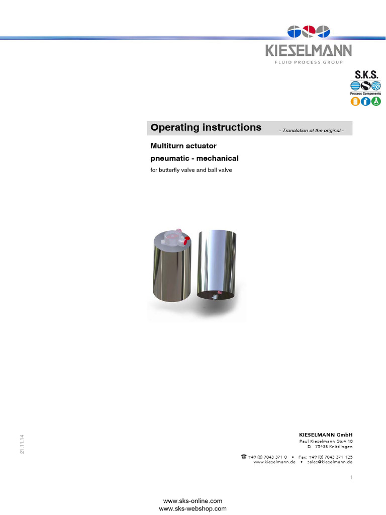 Kieselmann Multiturn Actuator Guide | PDF | Valve | Actuator