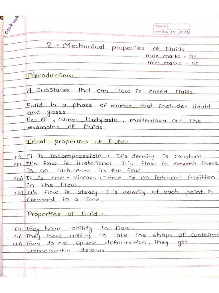 Mechanical Properties of Fluid Part 1 | PDF