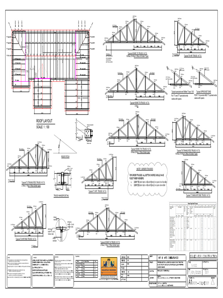 Roof Layout & Timber Specifications | PDF | Truss | Structural Engineering