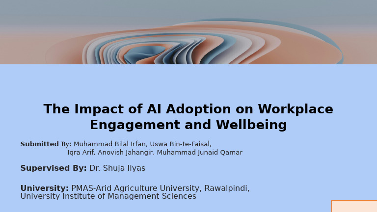 The Impact of AI Adoption On Workplace Engagement and Wellbeing | PDF
