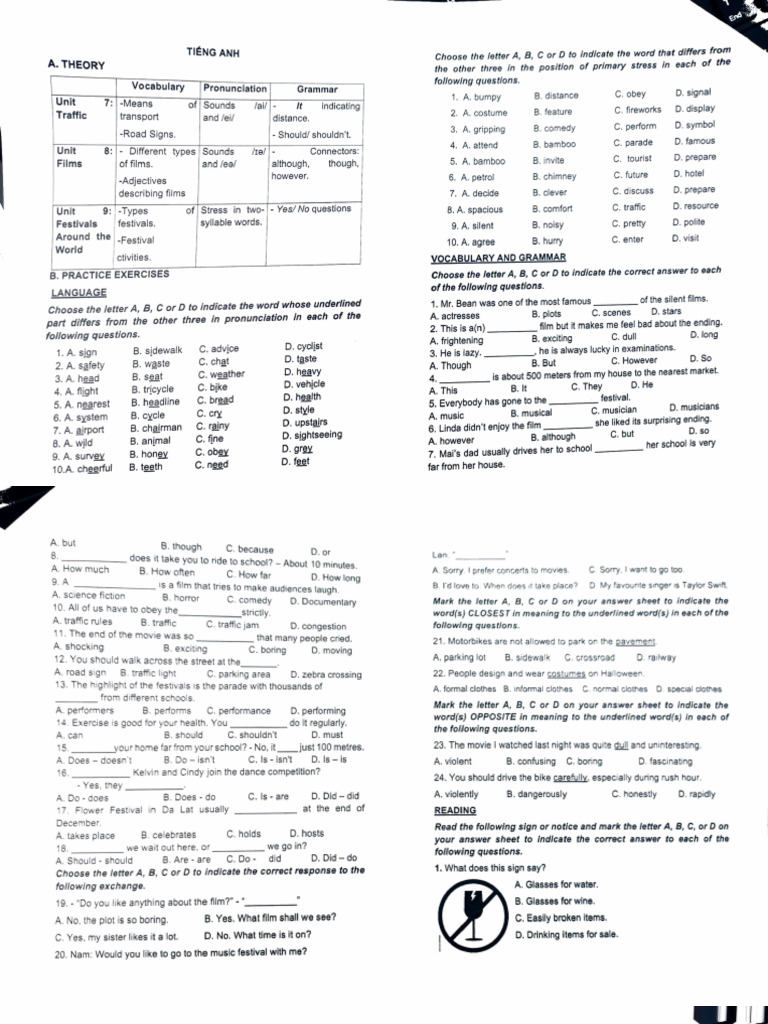 English Vocabulary and Grammar Exercises | PDF | Transport | Land Transport