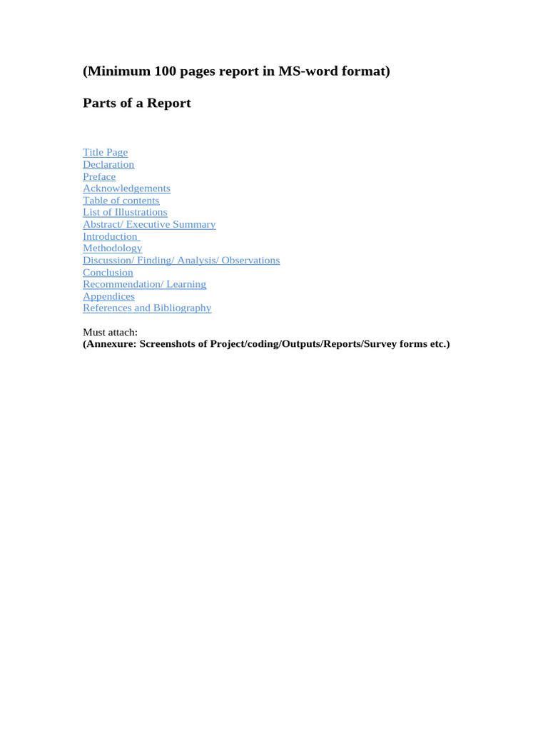Industrial Project Report Format Guide | PDF | Methodology | Science