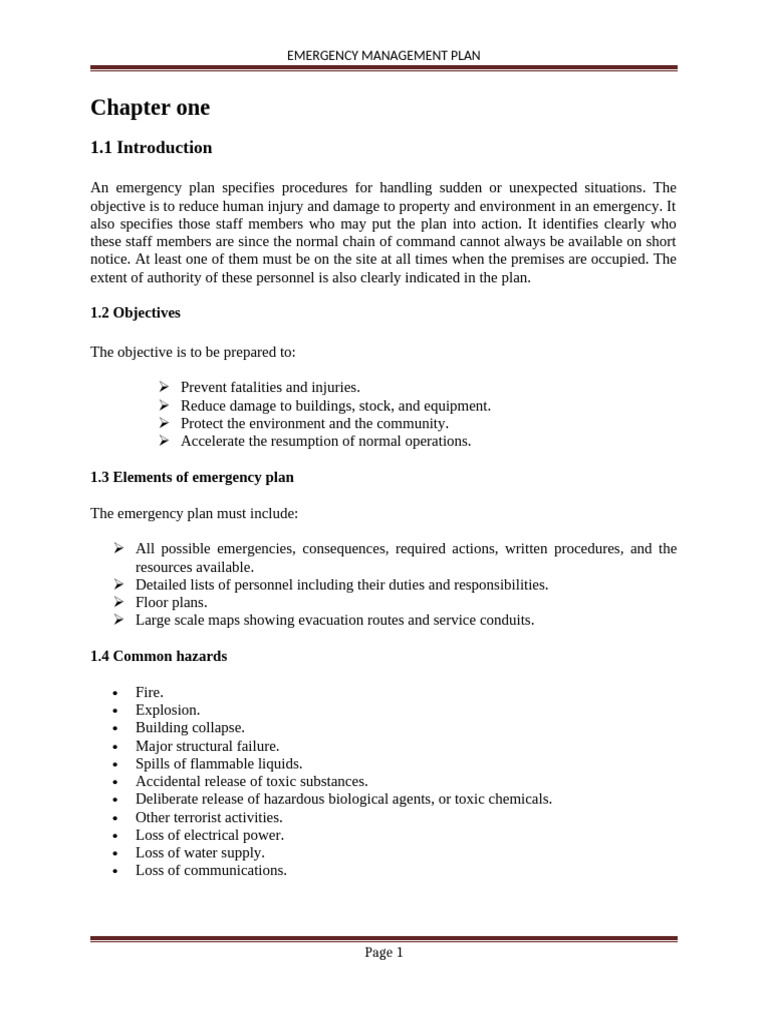 Emergency Management Plan Overview | PDF | Emergency | Emergency Management