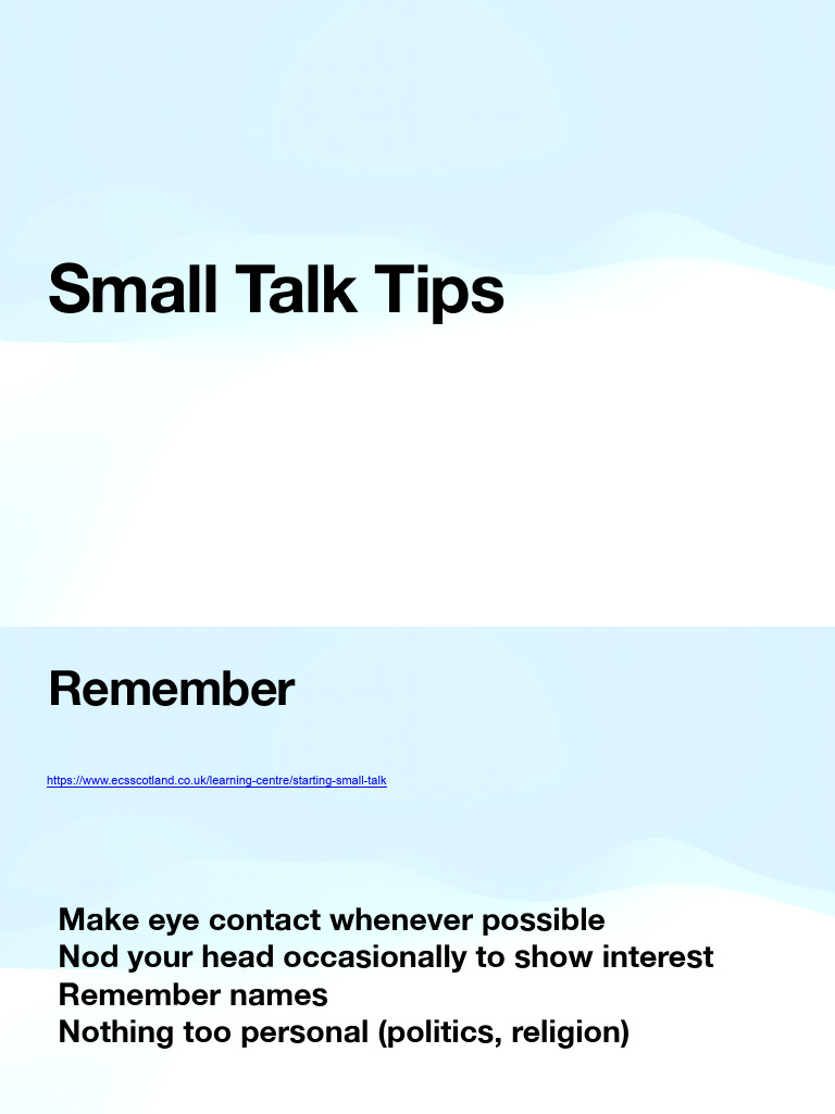 Essential Small Talk Tips | PDF