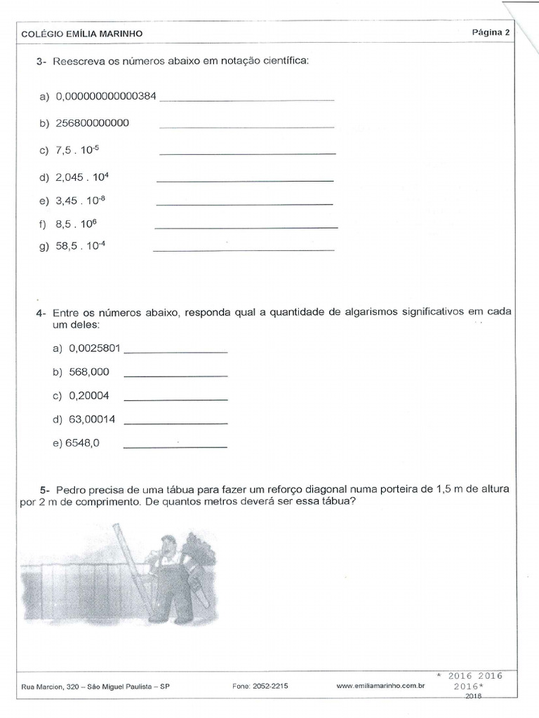 Atividade de Recuperação de Matemática - Pag.02 de 05 | PDF