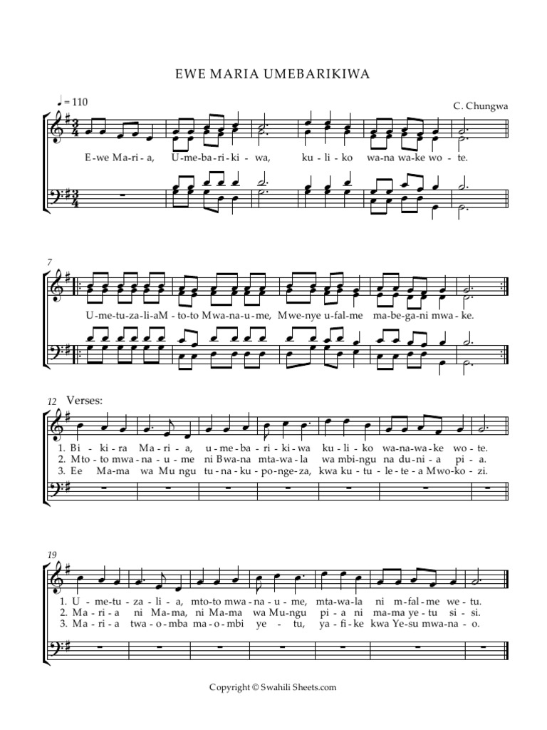 Ewe Maria Umebarikiwa-2020 - Full Score-1 | PDF