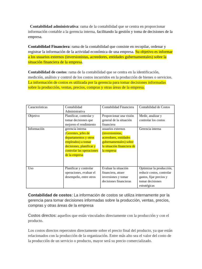 Tipos y Análisis de Costos Empresariales | PDF | Costo | Contabilidad