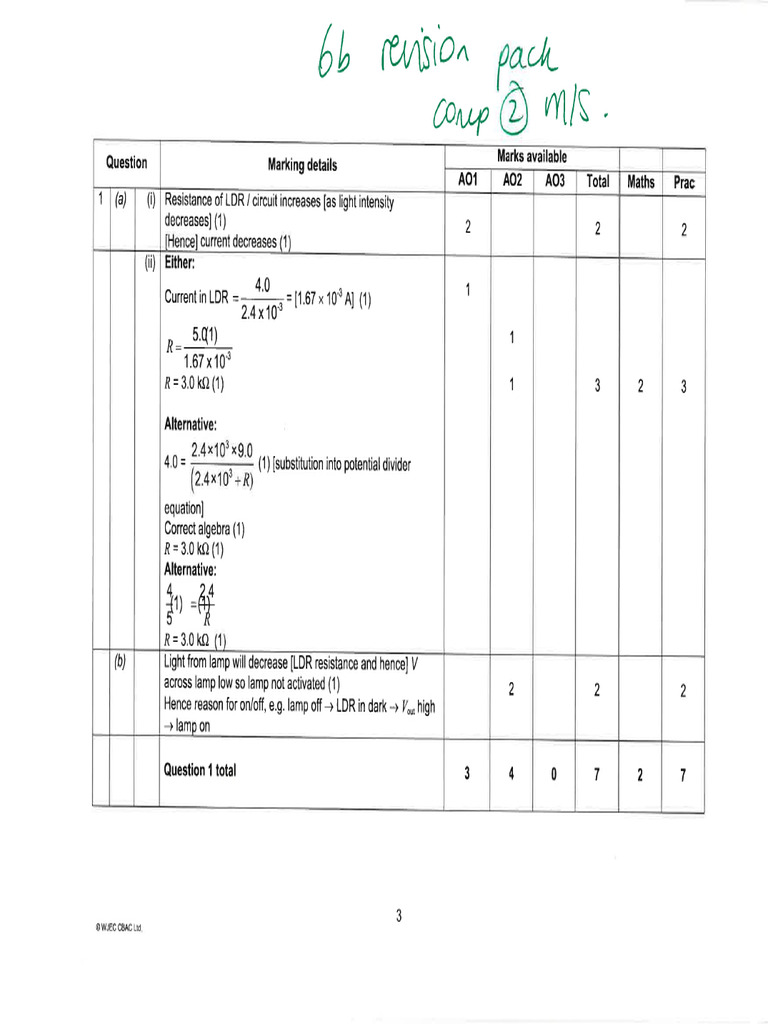 Electricity and Materials Revision Pack Ms | PDF