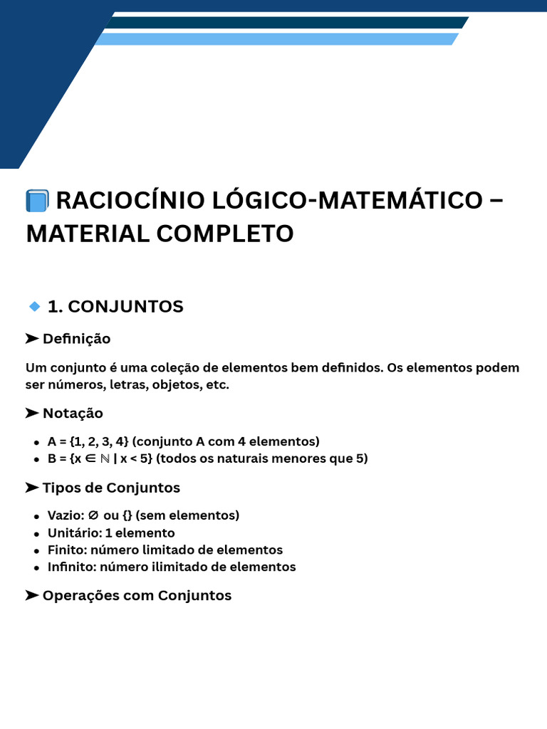 Raciocínio Lógico-Matemático Completo | PDF | Matemática | Lógica ...