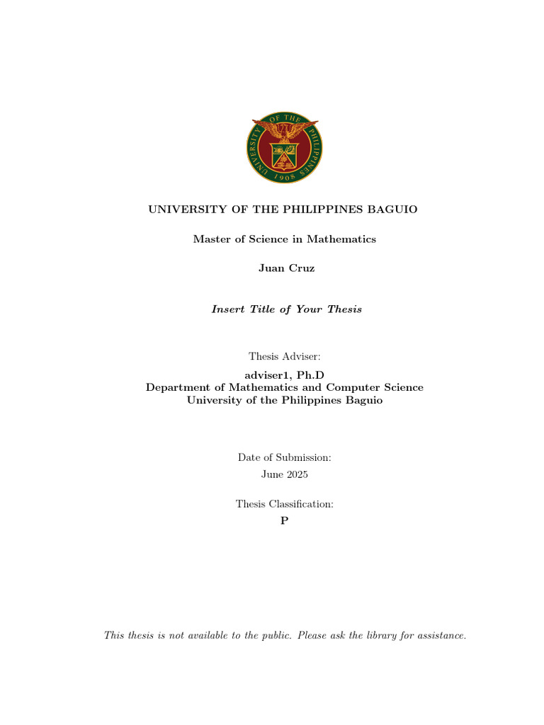 Thesis Defense Announcement: MS Mathematics | PDF | Thesis | Academic ...