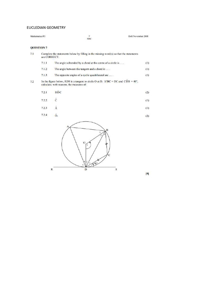 Euclidean Geometry and Trigonometry Guide | PDF
