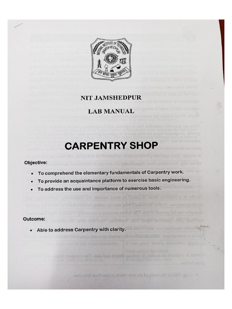 Carpentry Shop | PDF