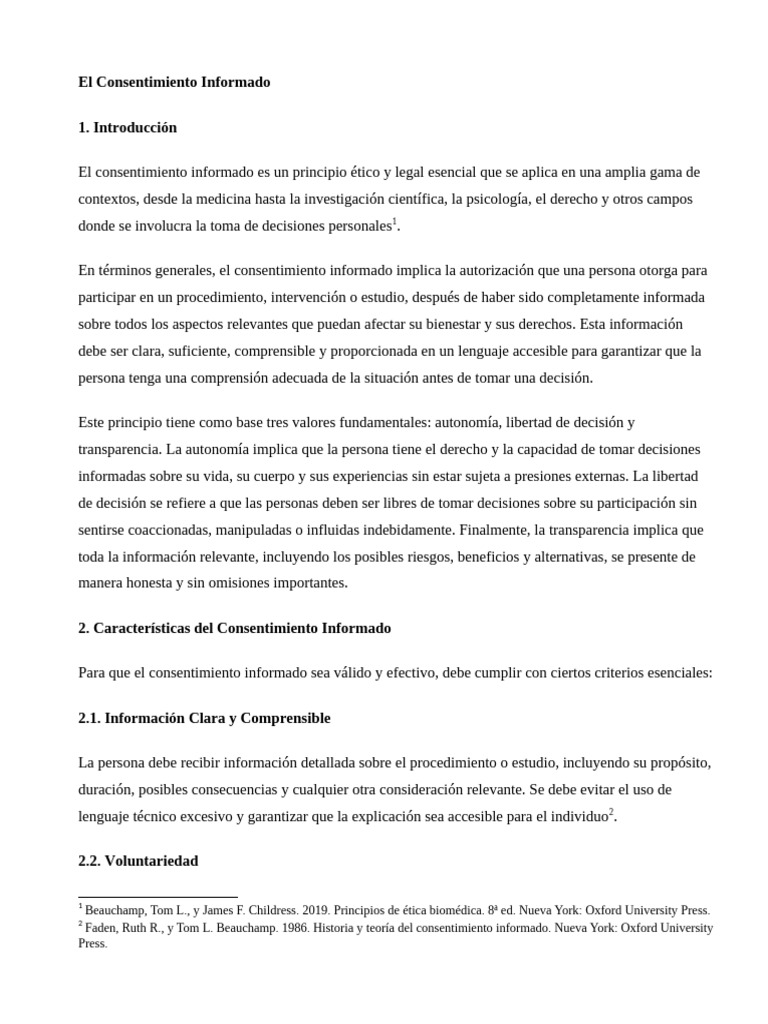 Importancia del Consentimiento Informado | PDF | Consentimiento ...