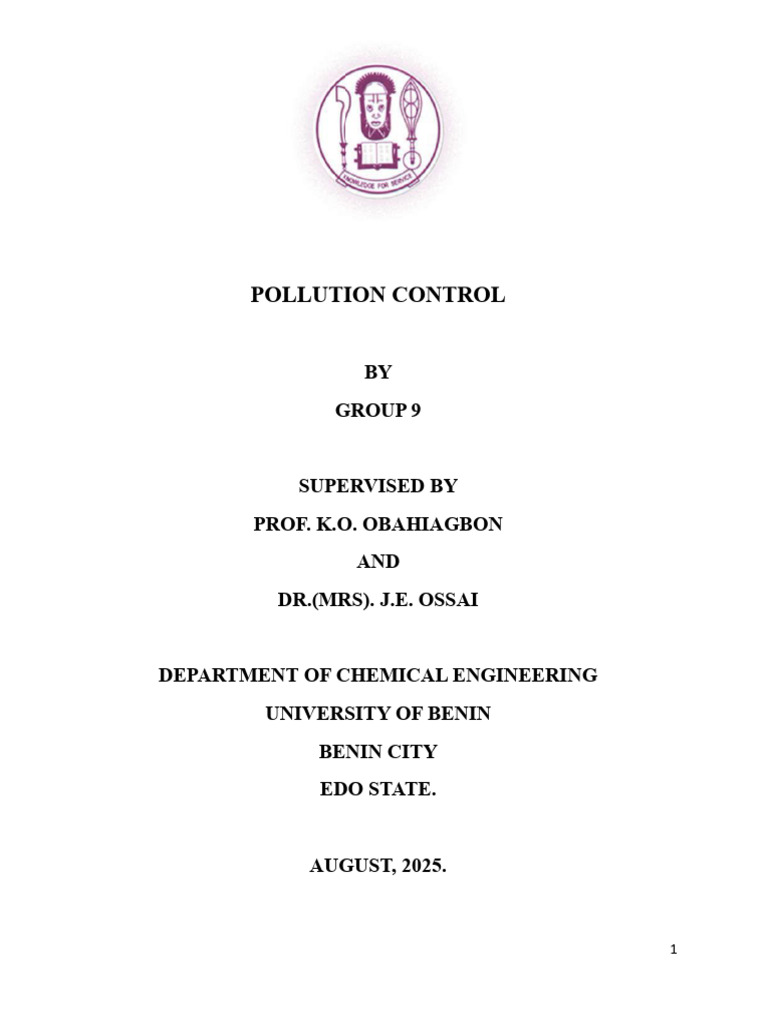 Pollution Control in Chemical Industries | PDF | Life Cycle Assessment ...