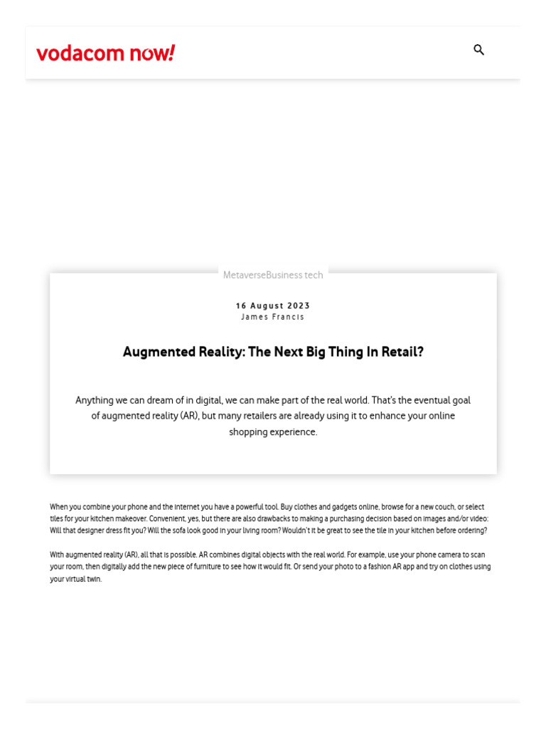 Augmented Reality in Retail Revolution | PDF | Augmented Reality | Retail