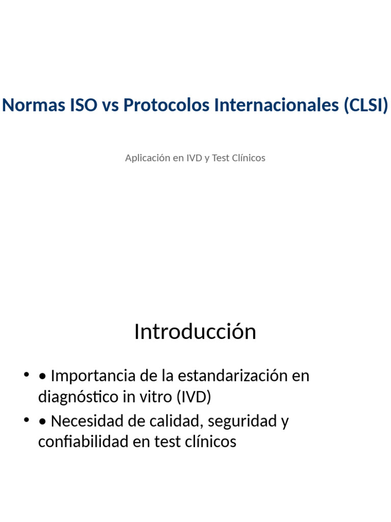 Normas ISO y CLSI en Diagnóstico IVD | PDF