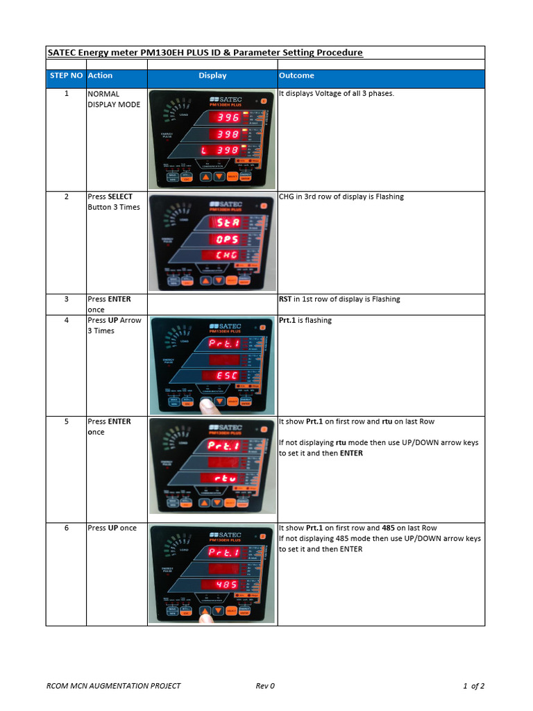SATEC Energy Meter Deivce ID & Parameter Setting | PDF | Electronics ...