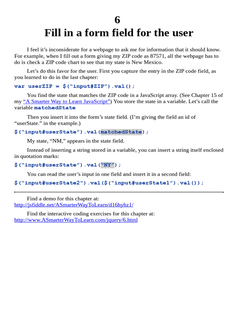 Auto-fill State from ZIP Code in JavaScript | PDF