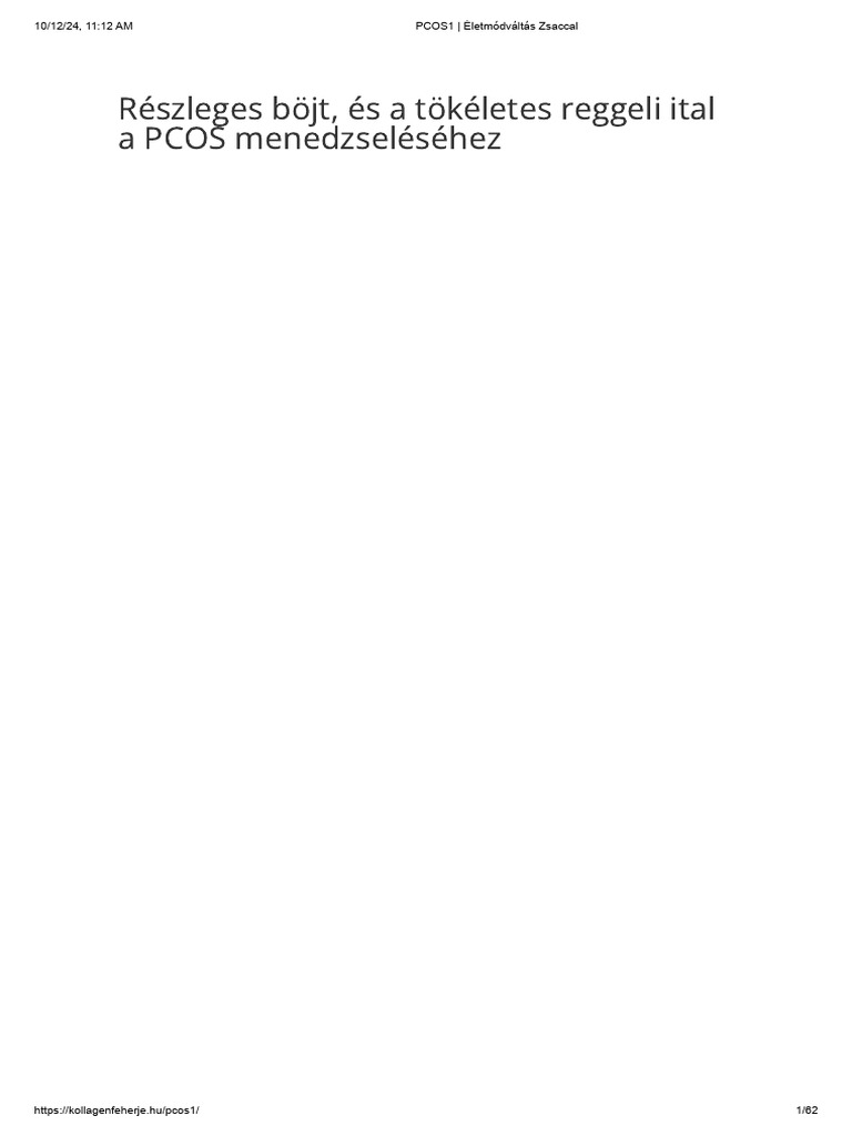 PCOS1 - Életmódváltás Zsaccal-Konyv | PDF