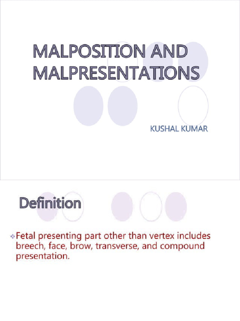 Malposition and Malpresentation | PDF