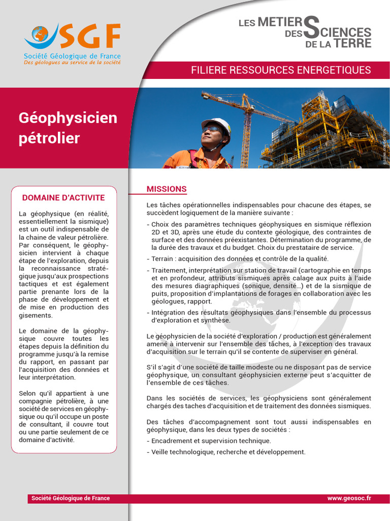 Rôle du géophysicien pétrolier | PDF | Prospection sismique | Géologie