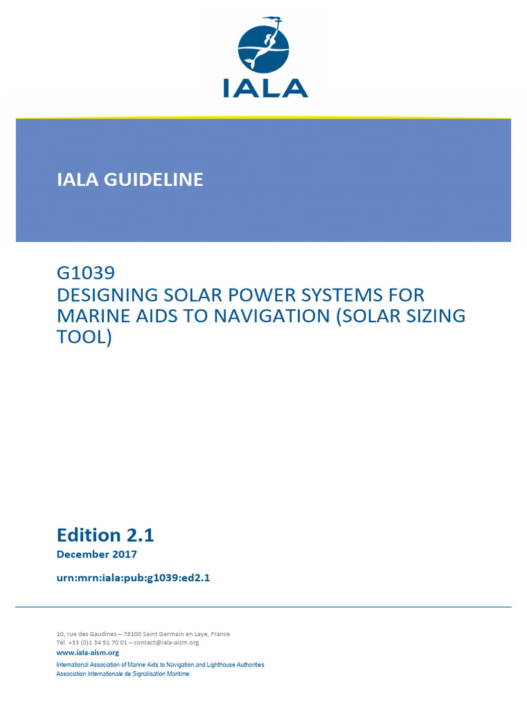 G1039 Ed2.1 Designing Solar Power Systems For Marine Aids To Navigation ...