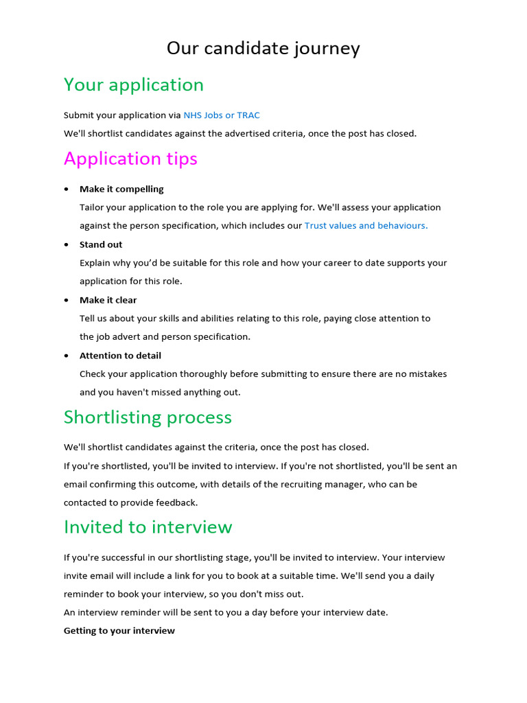NUH Candidate Application Process Guide | PDF | Background Check ...
