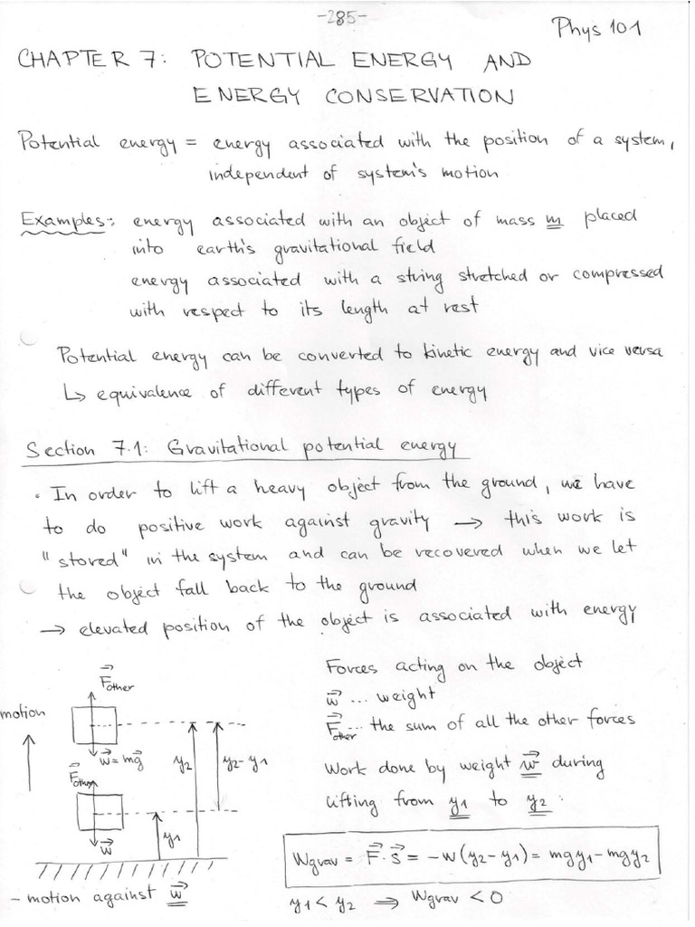 FIZ101E Chapter 07 Notes | PDF