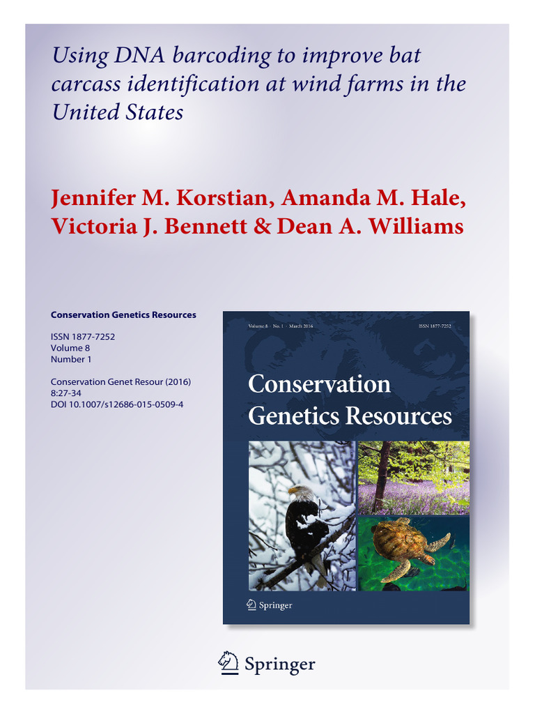 DNA Barcoding for Bat Carcass ID | PDF | Polymerase Chain Reaction ...