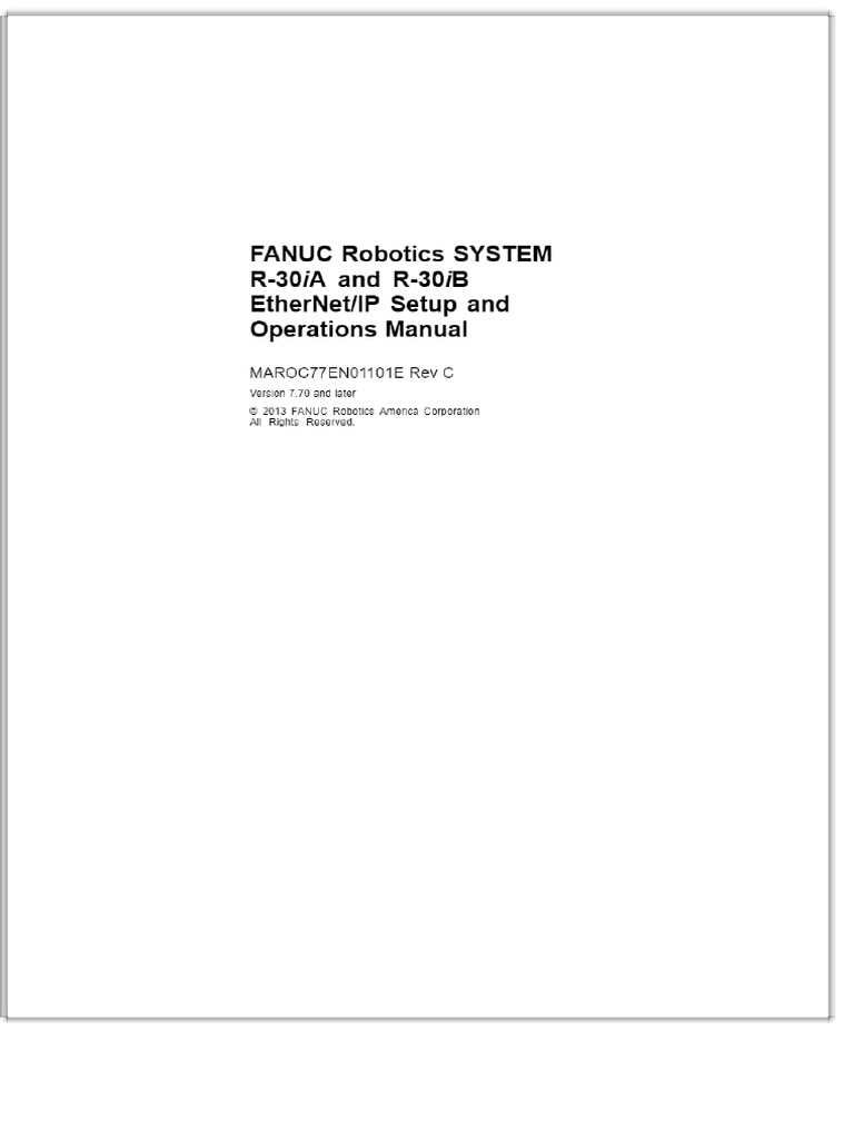 FANUC Ethernet/IP Manual Guide | PDF