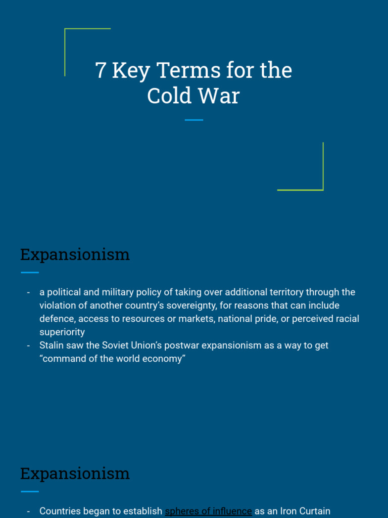 Cold War Key Terms Explained | PDF | Cold War | Crime & Violence
