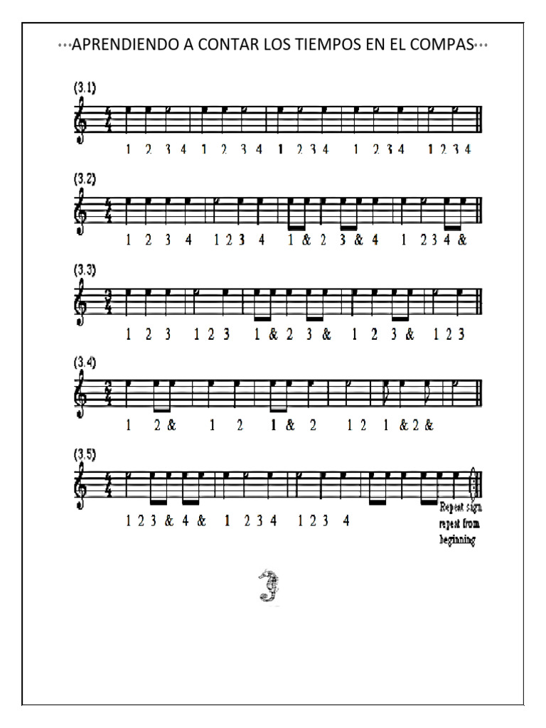 Ejercicios Ritmicos Con Figuras Ritmicas | PDF