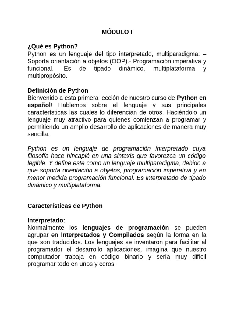Características Clave de Python | PDF | Lenguaje de programación ...
