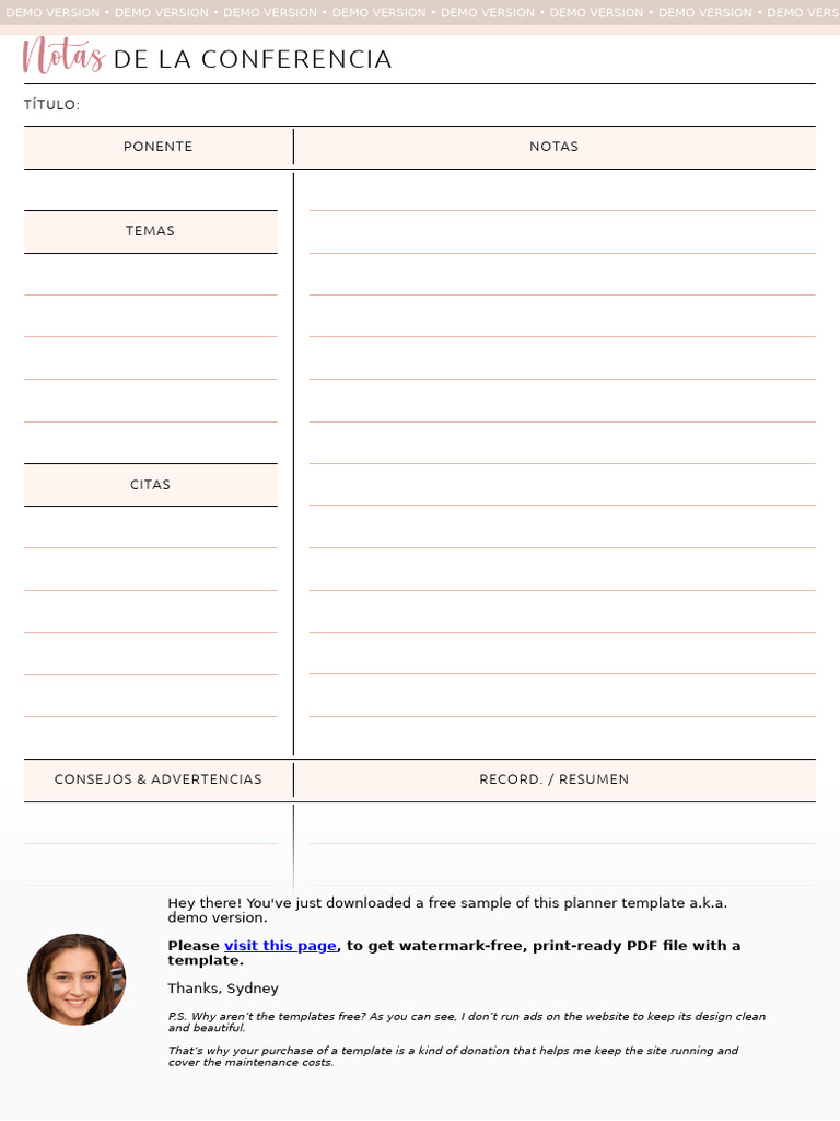 Conference Notes A4 Warm Elegance Es | PDF