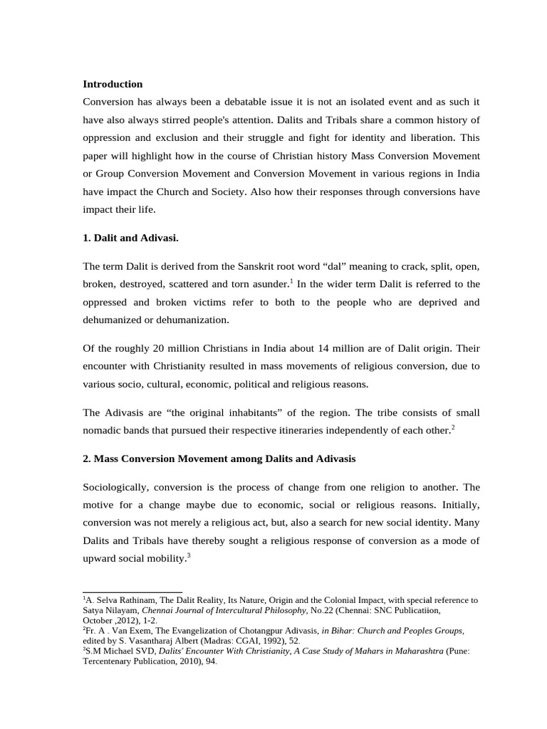 Dalit and Adivasi Mass Conversion Movements | PDF | Dalit | Religious ...
