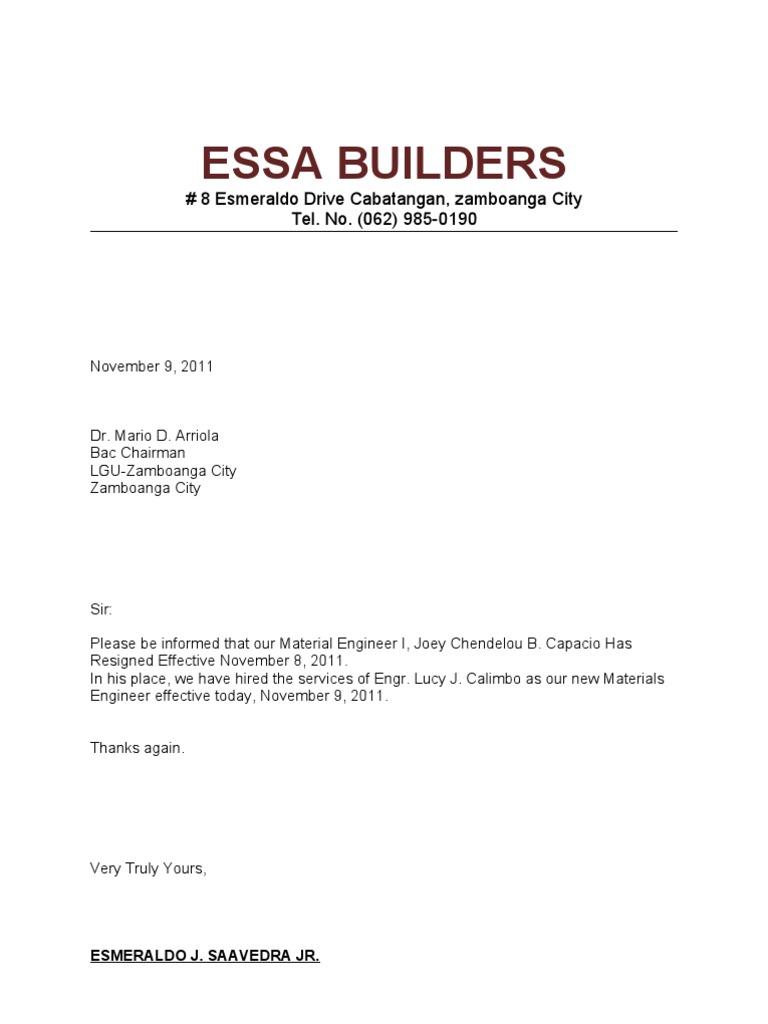 Transmital Letter To COA | PDF
