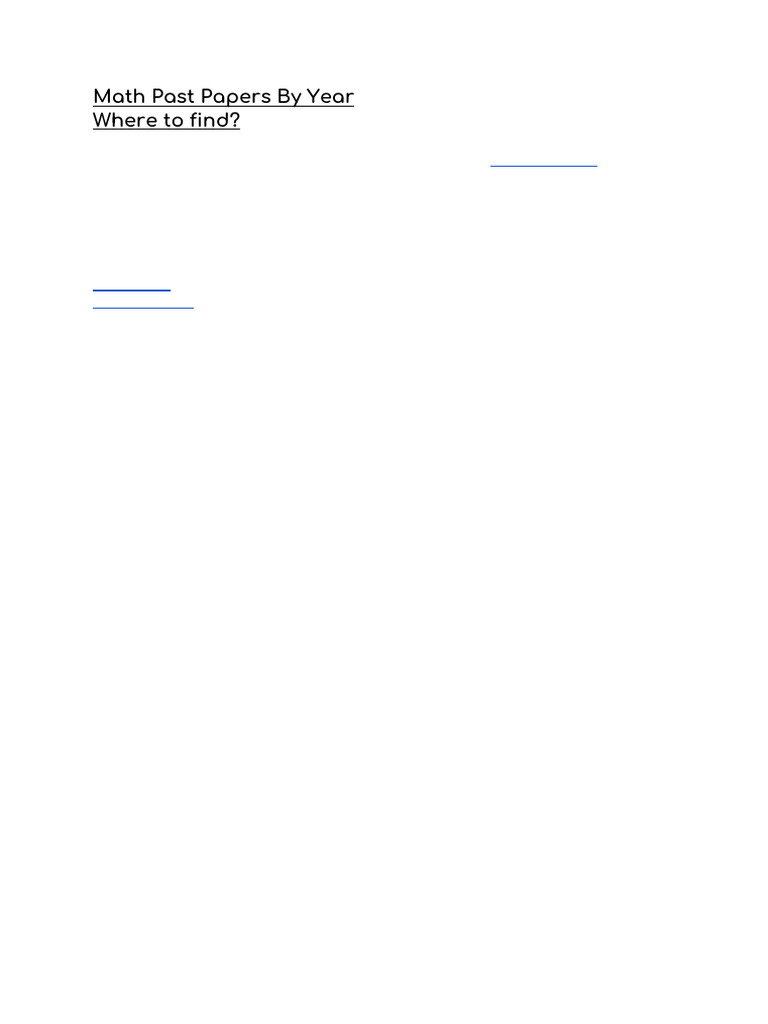 Accessing Maths Past Papers Online | PDF