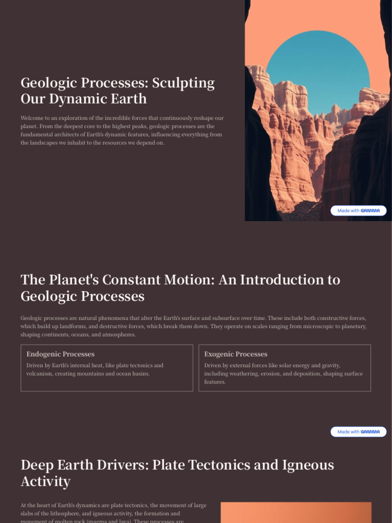 Geologic Processes Sculpting Our Dynamic Earth | PDF | Earth | Geology