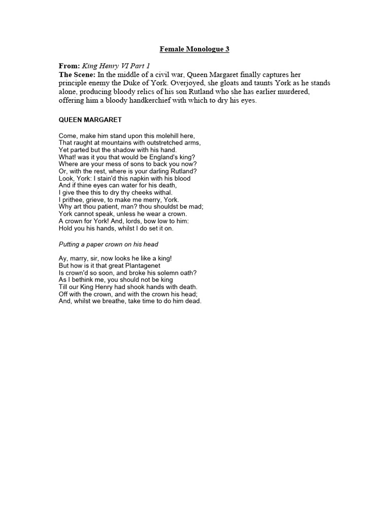 Female Monologue 3 | PDF
