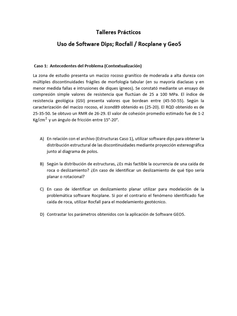 Análisis Geotécnico con Software Dips y Rocfall | PDF | Roca (geología ...