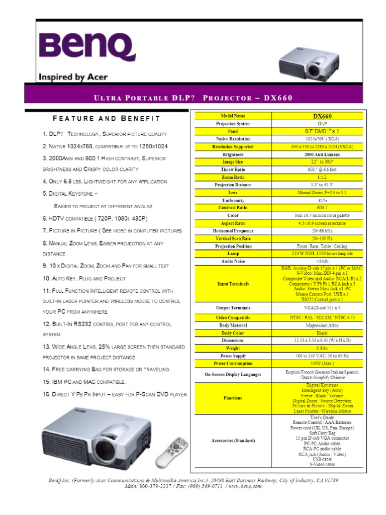 BenQ DX650 2 | PDF