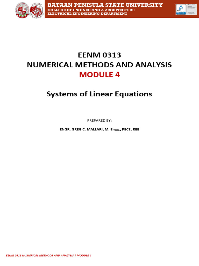Systems of Linear Equations Solutions | PDF | System Of Linear ...