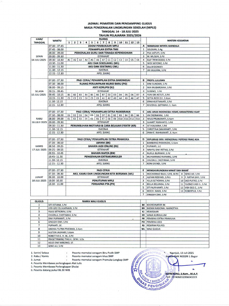 Jadwal MPLS 2025 Nesaba FIX | PDF